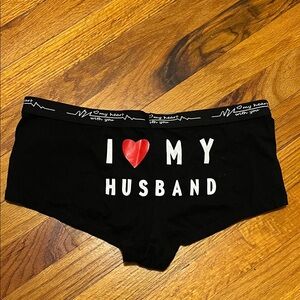 Black 'I Love My Husband’ panties
